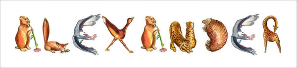 CN-4 Custom Name Animal Alphabet Art - No Mat