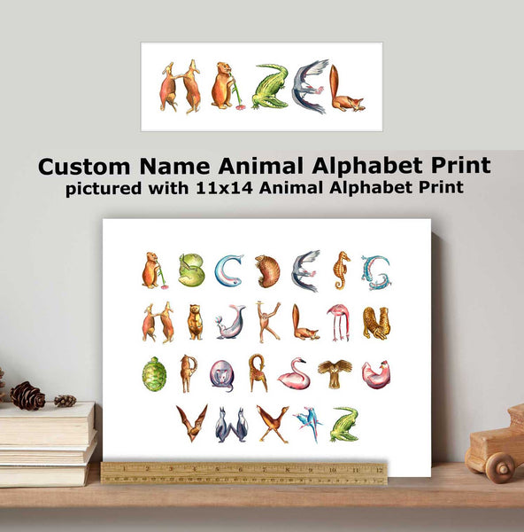 CN-4 Custom Name Animal Alphabet Art - No Mat