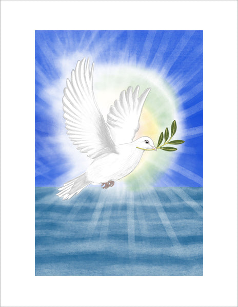 R829 Dove with Olive Branch - Notecards
