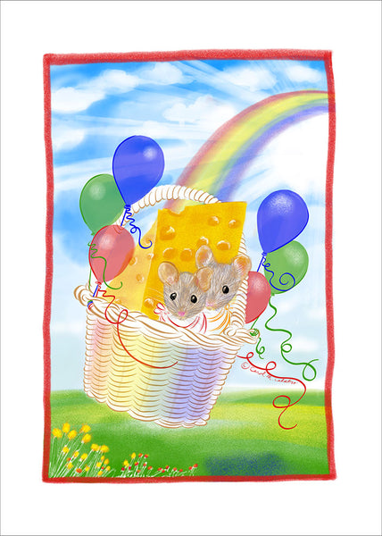R805 Rainbow Mice Balloons - Notecards