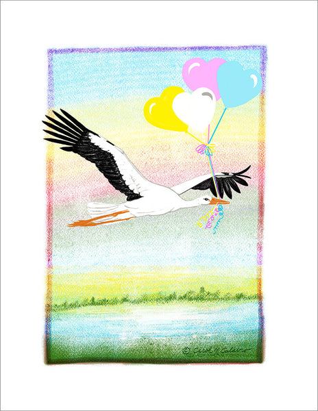R807 Stork Love  - Notecards